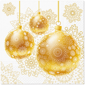 Obrúsky PAW L 33x33cm Gold Ornamental Baubles Obrúsky PAW L 33x33cm Gold Ornamental Baubles