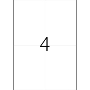 Etikety Top Stick A4/100 ks, 105x148 mm - 4 etikety, biele