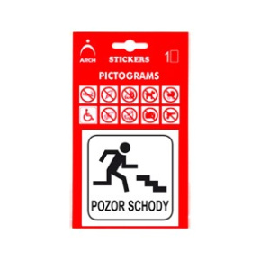 Informačná samolepka Pozor schody (8 x 8 cm)