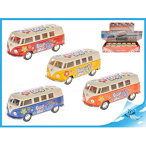 Autobus Volkswagen 13cm kov na spätný chod 4 farby 12ks v DBX Autobus Volkswagen 13cm kov na spätný chod 4 farby 12ks v DBX