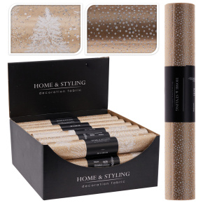 Organza látková 28x250 cm - stromček /bodky, zlatá farba (mix) Organza látková 28x250 cm - stromček /bodky, zlatá farba (mix)