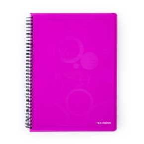 Poznámkový blok so špirálou, linajkový A5 /60 listov, PP obal NEO COLORI - ružový