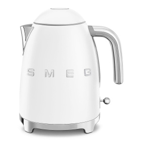 Smeg KLF03WHMEU, rychlovarná konvice, 1,7 l, (7 šálků), 2400 W, styl 50. let, matná bílá Smeg KLF03WHMEU, rychlovarná konvice, 1,7 l, (7 šálků), 2400 W, styl 50. let, matná bílá