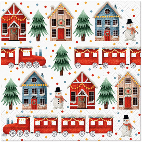 Obrúsky PAW L 33x33cm Cozy Christmas town Obrúsky PAW L 33x33cm Cozy Christmas town