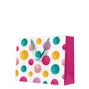 Darčeková taška Colorful Pompoms hotrizontal 26,5x33x13,5 cm