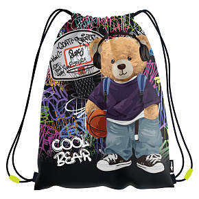 Vrecko na prezuvky s potlačou JUNIOR S8 Cool Bear - medveď