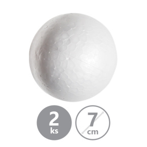 Guľa polystyrénová 70 mm 2ks