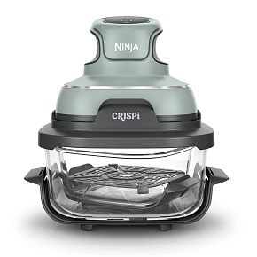 Ninja FN101EUSG Crispi, přenosná horkovzdušná fritéza, 4v1,zelená,příkon 1700 W, skleněné nádoby 1,4 l a 3,8 l, bez PFAS