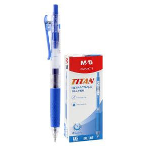 Roller gélový M&G TITAN zasúvací, hrot 0,7 mm, modrý atrament