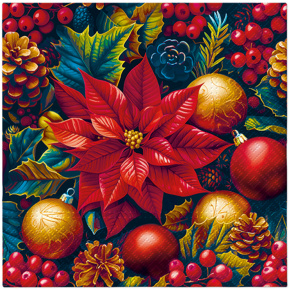 Obrúsky PAW L 33x33cm Vintage Poinsettia Charm Obrúsky PAW L 33x33cm Vintage Poinsettia Charm
