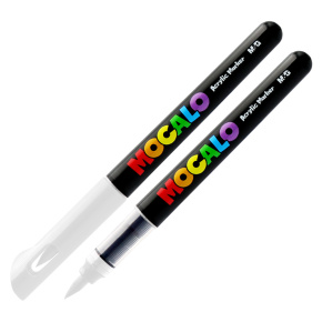 Popisovač M&G MOCALO Acrylic Marker, štetcový hrot - White 663 Popisovač M&G MOCALO Acrylic Marker, štetcový hrot - White 663