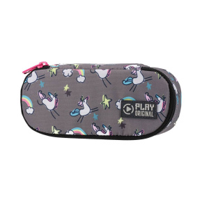 Peračník B32 1-zipsový s chlopňou, prázdny - Rainbow unicorn