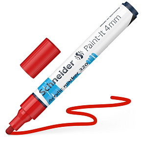 Popisovač Schneider Paint-It 320 Acrylic Marker 4 mm - červený