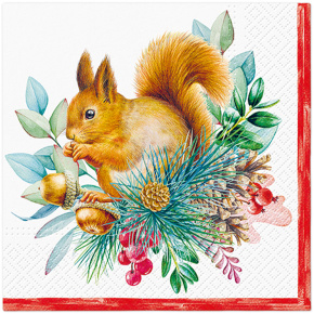 Obrúsky PAW L 33x33cm Vintage Squirrel Joy Obrúsky PAW L 33x33cm Vintage Squirrel Joy