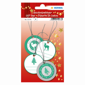 Vianočná visačka na darčeky - 3D zelené/strieborné Vianočná visačka na darčeky - 3D zelené/strieborné