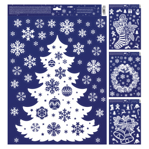 Adhézne nálepky JUNIOR 30x42 cm - Vianočné ozdoby - Mix Adhézne nálepky JUNIOR 30x42 cm - Vianočné ozdoby - Mix