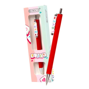 Pero guľôčkové BLOCK Love s korálkami - modrá náplň