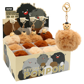 Kľúčenka /Prívesok JUNIOR PomPom Bear medveď (mix /cena 1ks)