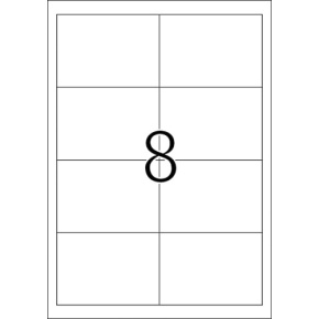 Etikety Top Stick A4/100 ks, 96,5x67,7 mm - 8 etikiet, biele