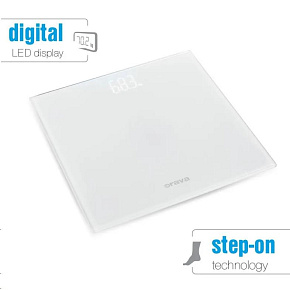 BAZAR - Orava osobní digitální váha, do 180 kg, LED displej, automatické zapnutí dotykem chodidla - Poškozený obal (Komp