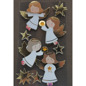 Vianočné nálepky Anjeli a zlaté hviezdy Vianočné nálepky Anjeli a zlaté hviezdy