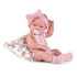 Bábika - novorodenec Lúa v ružovom pyžame, 42 cm