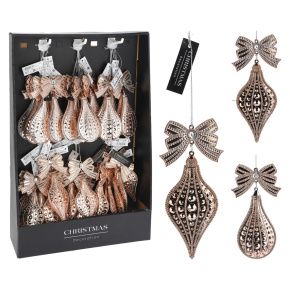 Vianočná ozdoba Cencúľ /Kvapka 16 cm, medená farba (mix /cena 1ks)