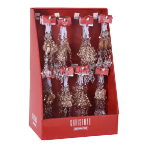 Vianočná ozdoba - PP champagne - rôzne tvary 16 cm, mix/1ks