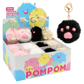 Kľúčenka /Prívesok JUNIOR PomPom Cat Paw (mix /cena 1ks)