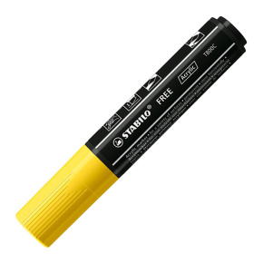 Akrylový popisovač STABILO FREE Acrylic T800C Klinový hrot 4-10 mm - žltý