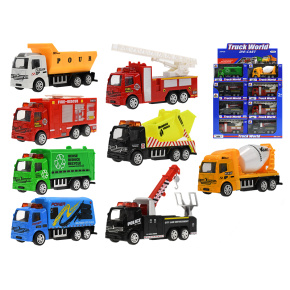 Auto nákladné kov 10cm 1:55 spätný chod 8druhov v krabičke 24ks v DBX