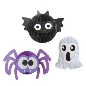Dekorácia papierová - Duch, Pavúk a Netopier, Halloween, na zavesenie Dekorácia papierová - Duch, Pavúk a Netopier, Halloween, na zavesenie