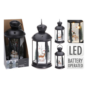 Vianočný lampáš 43cm LED čierny Vianočný lampáš 43cm LED čierny