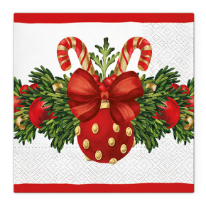 Obrúsky TaT 33x33cm Red Christmas Bauble Obrúsky TaT 33x33cm Red Christmas Bauble