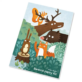 Zložka farebného papiera A3 80g, 10 listov