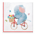 Obrúsky PAW L 33x33cm Elephant on Bike
