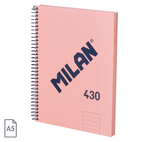 Blok linajkový so špirálou A5 MILAN 80 listov, ružový Blok linajkový so špirálou A5 MILAN 80 listov, ružový