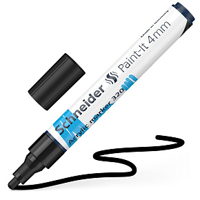 Popisovač Schneider Paint-It 320 Acrylic Marker 4 mm - čierny