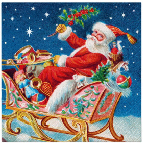 Obrúsky TaT 33x33cm Santa Claus on a sleigh Obrúsky TaT 33x33cm Santa Claus on a sleigh