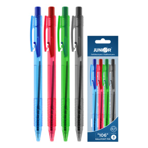 Pero guľôčkové 106 hrot 0,7 mm / sada farebných pier 4 ks Pero guľôčkové 106 hrot 0,7 mm / sada farebných pier 4 ks