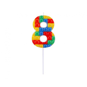 Sviečka tortová - číslica "8" Blocks 10,5 cm