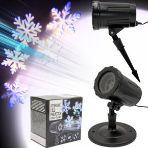 Rotačný LED projektor "snehové vločky" (vonkajšie použitie) Rotačný LED projektor "snehové vločky" (vonkajšie použitie)