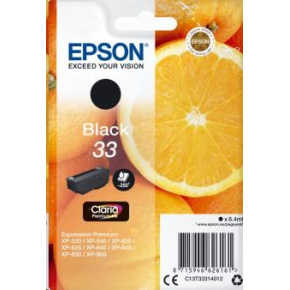 Čierny atrament EPSON v jednom balení "Orange" Black 33 Claria Premium Ink Čierny atrament EPSON v jednom balení "Orange" Black 33 Claria Premium Ink