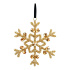 Vianočná ozdoba zlatá snehová vločka, priemer 13 cm (kov, sklo)
