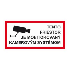 Samolepka Tento priestor je monitorovaný kamerovým systémom 16x8 cm
