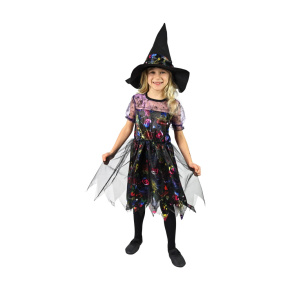 Detský kostým čarodejnica farebná (S)