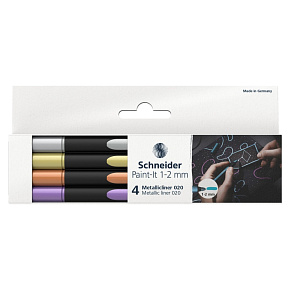 Popisovač Schneider Paint-It 020 Metallic hrot 1-2mm (sada 4 ks)