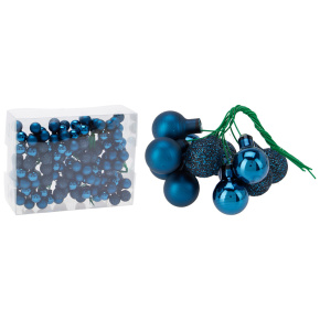Vianočné gule - sklenené 20 mm, modré (set 10ks)