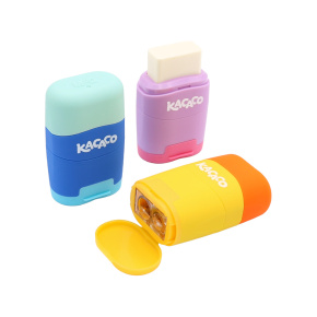 Struhadlo na ceruzky + guma M&G KACACO, dva otvory (mix 3 farieb) Struhadlo na ceruzky + guma M&G KACACO, dva otvory (mix 3 farieb)