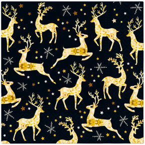 Obrúsky PAW L 33x33cm Golden Reindeer Charm Obrúsky PAW L 33x33cm Golden Reindeer Charm